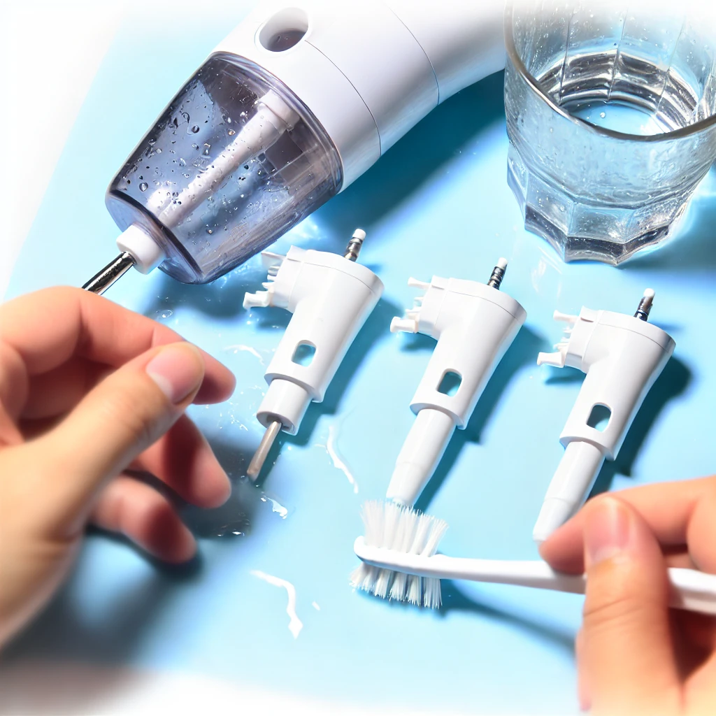 How to clean the dental irrigator.